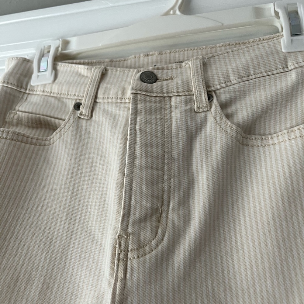 Old Navy Cream Striped Button-Fly Pants - Picture 3 of 6